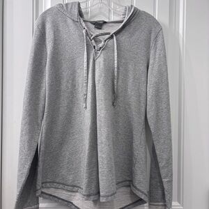 Natural Reflections Heather Gray Lace-Up Hoodie